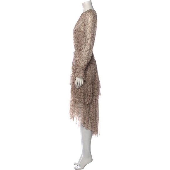 $1150 ZIMMERMANN Silk Long Dress AU 2 / US 8 brown - Picture 7 of 9